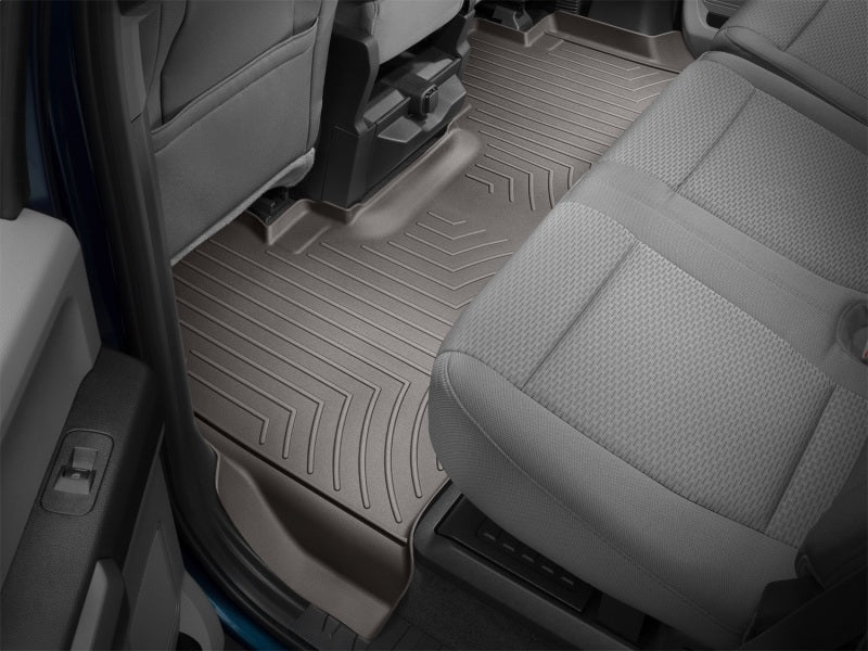 WeatherTech 2017+ Ford F-250/F-350/F-450/F-550 Rear FloorLiner - Cocoa Fits 1st Row Bench Seat