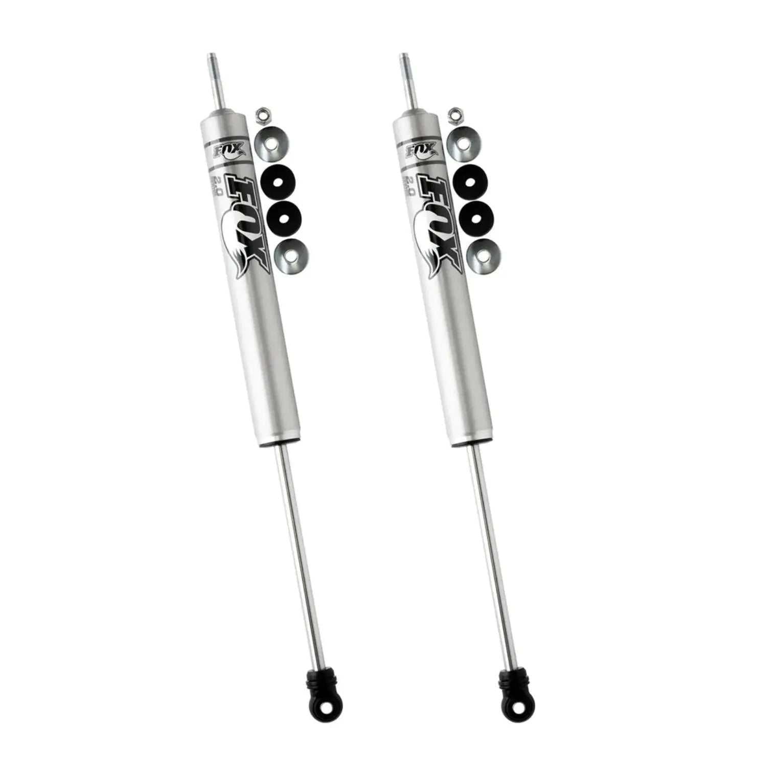 Front pair of 1991-2001 Dodge Ram 1500 4WD FOX 2.0 Performance Series shocks designed for improved ride quality and off-road performance