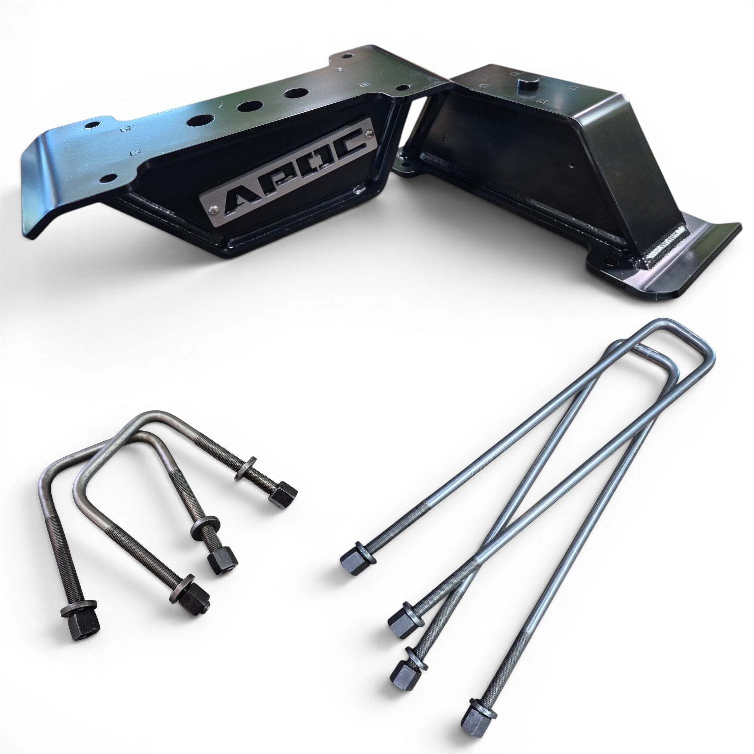 Heavy-duty rear lift blocks for 2007-2018 Chevy Silverado and GMC Sierra 1500 with powder-coated steel construction