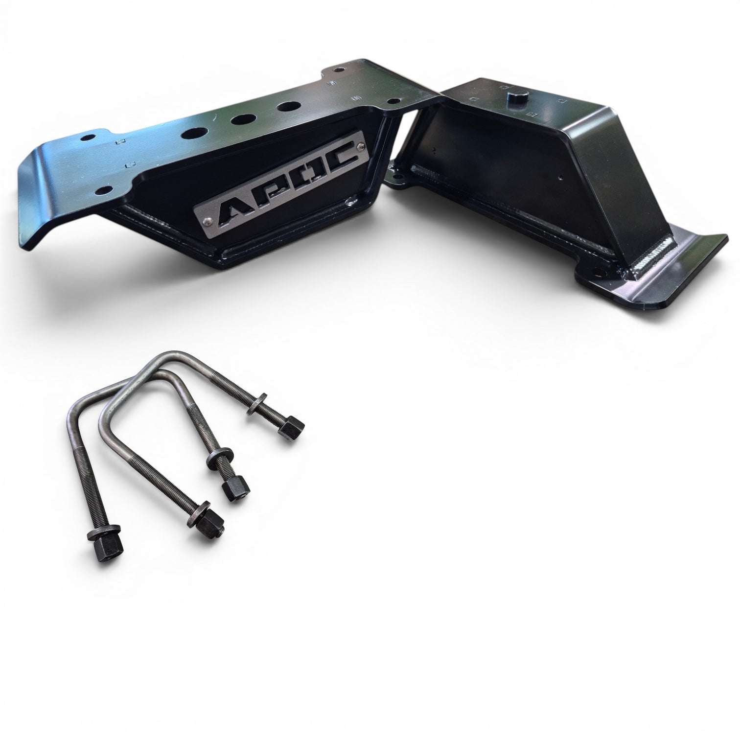 1999–2021 Toyota Tundra rear lift blocks with Apoc Compound Taper in multiple heights, black powder-coated solid steel design
