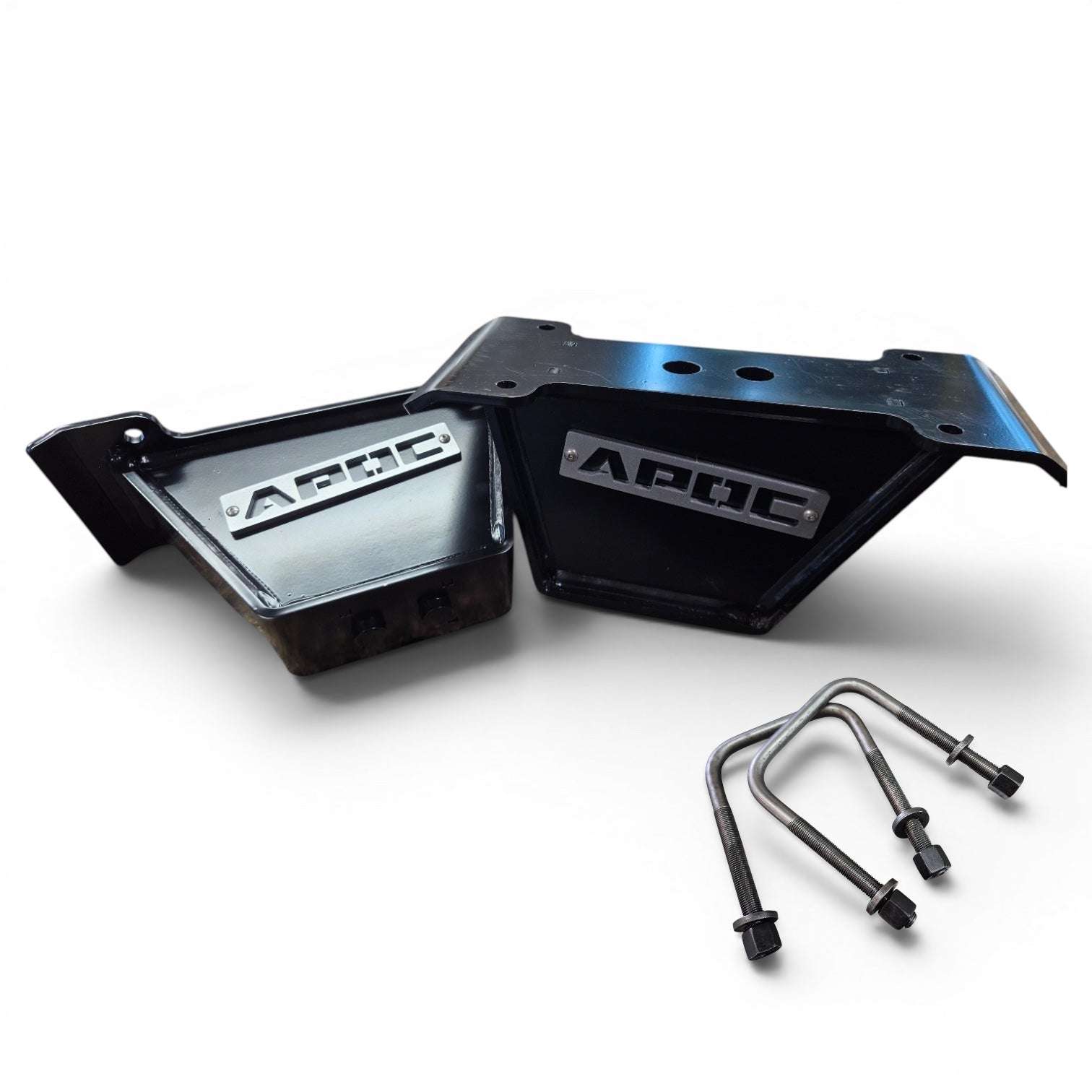 1999–2021 Toyota Tundra rear lift blocks with Apoc Compound Taper in multiple heights, black powder-coated steel, USA-made
