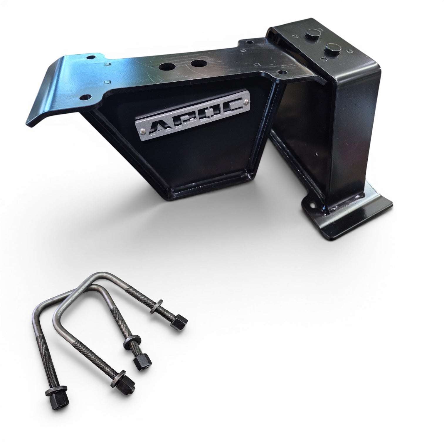 1999–2021 Toyota Tundra rear lift blocks with Apoc Compound Taper in various heights, black powder-coated steel