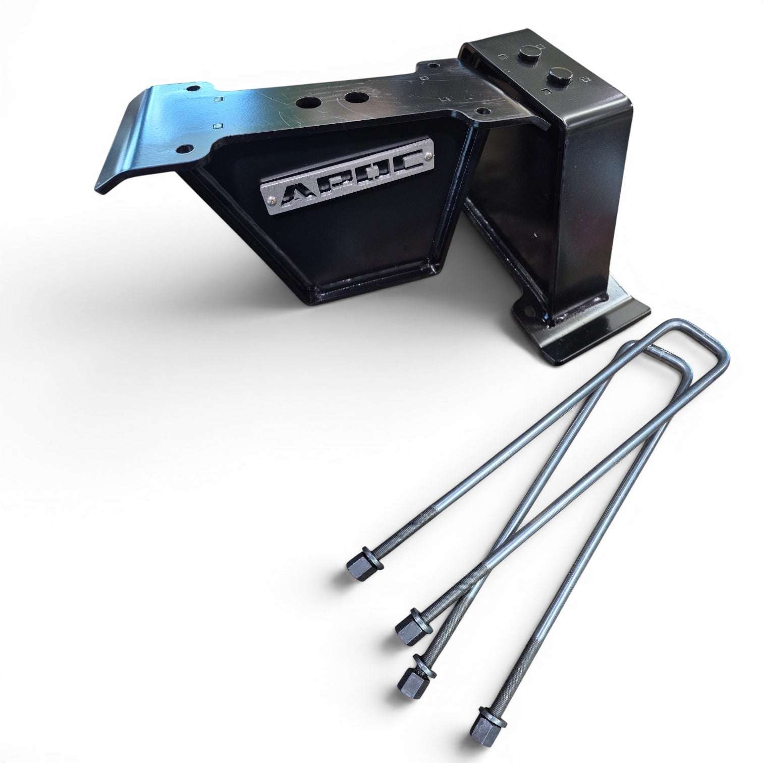 1999–2021 Toyota Tundra rear lift blocks with Apoc Compound Taper in 4" to 8" sizes, black powder-coated steel