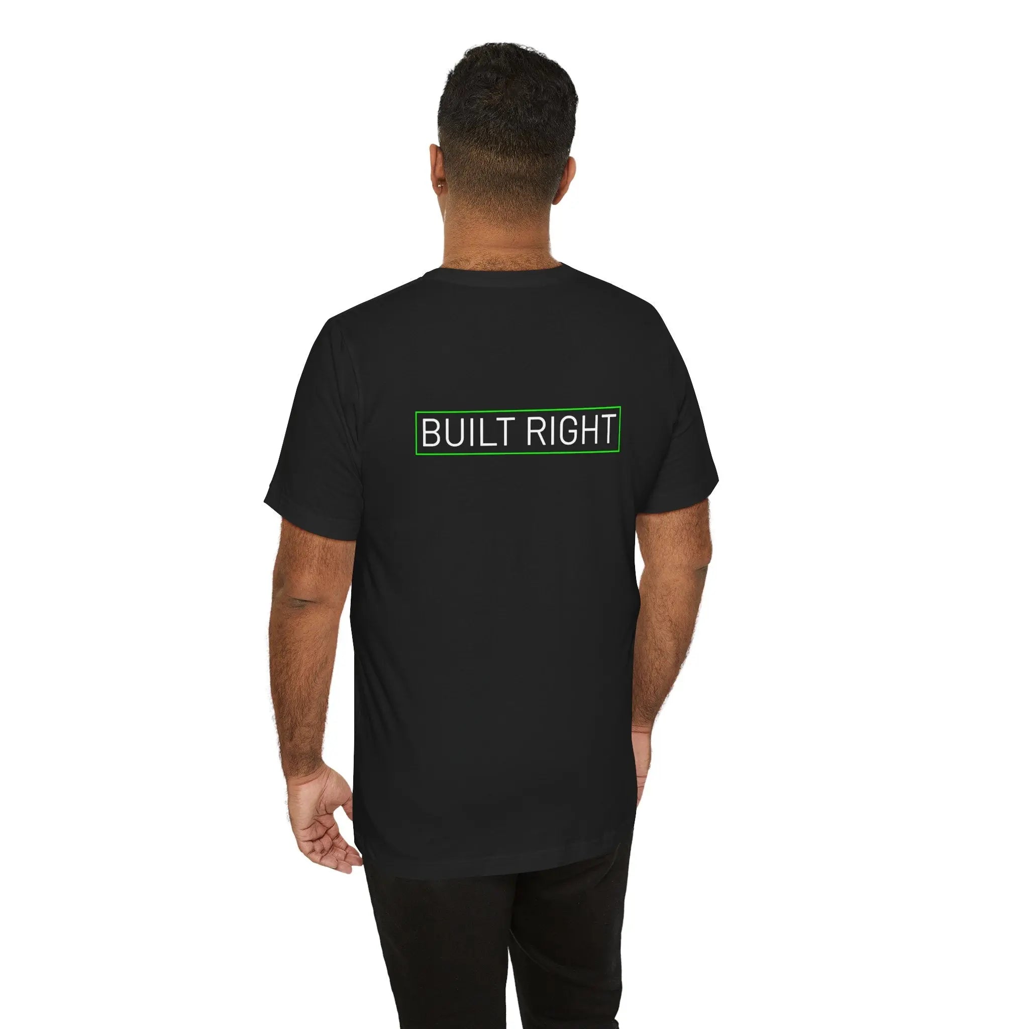 Built Right / Tapered fit Snug on shoulders and arms Printify