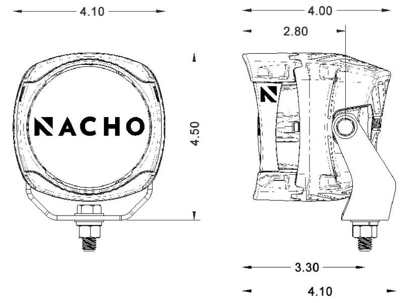 Nacho Lighting Quatro Combo 4in. Offroad LED Light - Pair