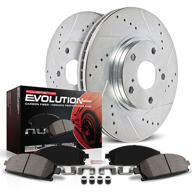 2022 Lincoln Navigator rear Z23 Evolution Sport brake kit with drilled & slotted 350 mm rotors and carbon‑fiber ceramic pads