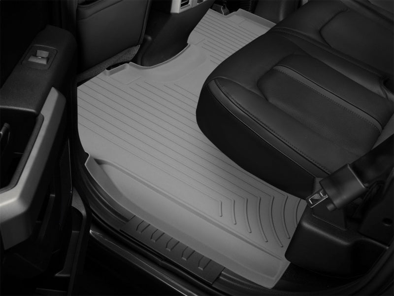 WeatherTech 2015+ Ford F-150 w/ Front Bucket Seats (Fits SuperCrew Only) Rear FloorLiner HP - Grey