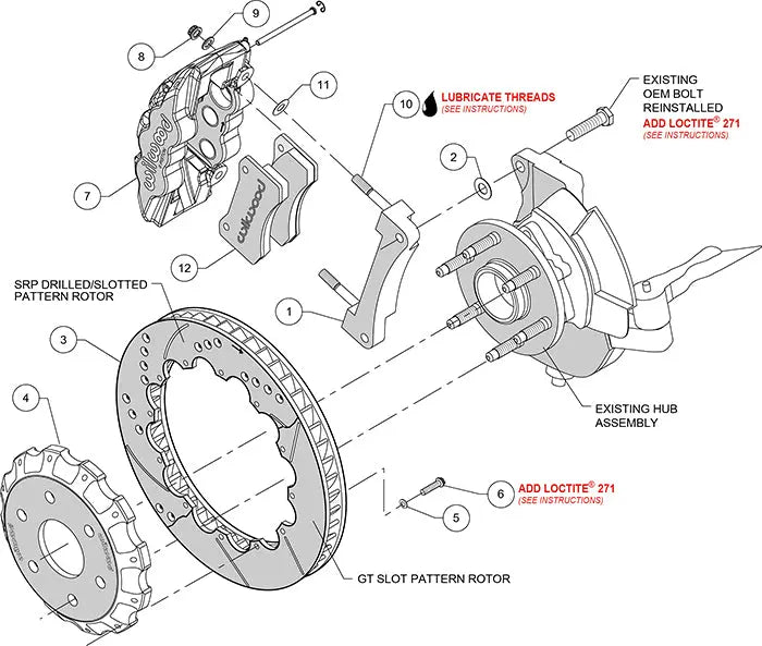 Wilwood AERO6 Front Truck Kit 14.25in 1999-2020GM Truck 1500 SUV Wilwood