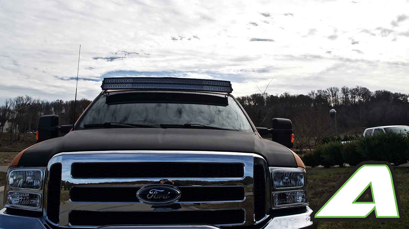 Ford Super Duty DOUBLE STACK LED Light Bar Roof Mounts for 54" Curved  1999-2016 - Apoc Industries