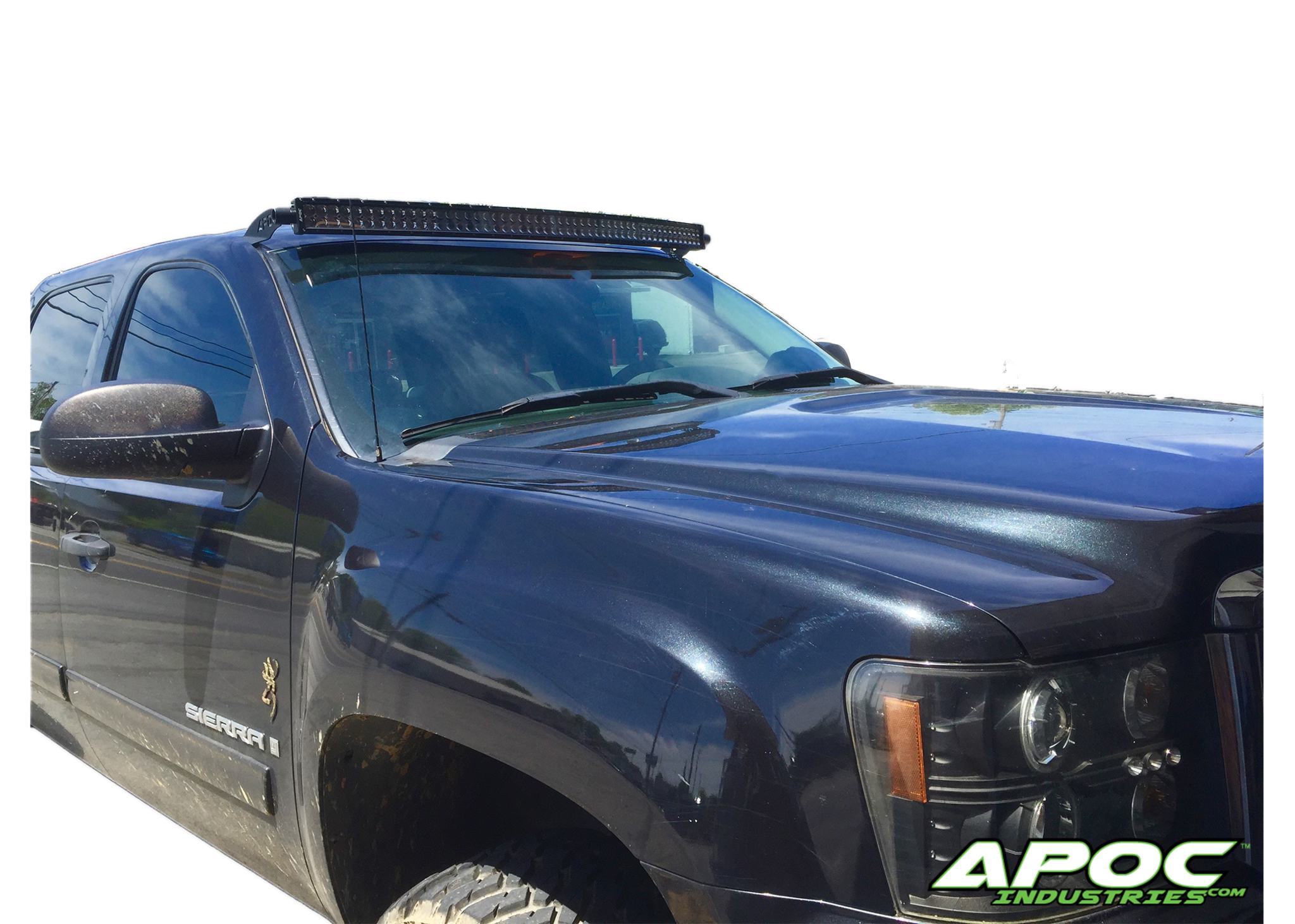 2007-2013 GMC Sierra Apoc Roof Mount for 52" Curved Led Light Bar - Apoc Industries